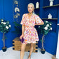 Trisa Banded Mini Dress Floral Coral