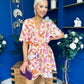 Trisa Banded Mini Dress Floral Coral