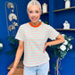Poppi Casual Striped T-Shirt Amber