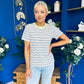 Poppi Casual Striped T-Shirt Blue