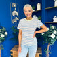 Poppi Casual Striped T-Shirt Blue