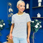 Poppi Casual Striped T-Shirt Blue