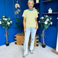 Poppi Casual Striped T-Shirt Yellow