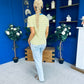 Poppi Casual Striped T-Shirt Yellow