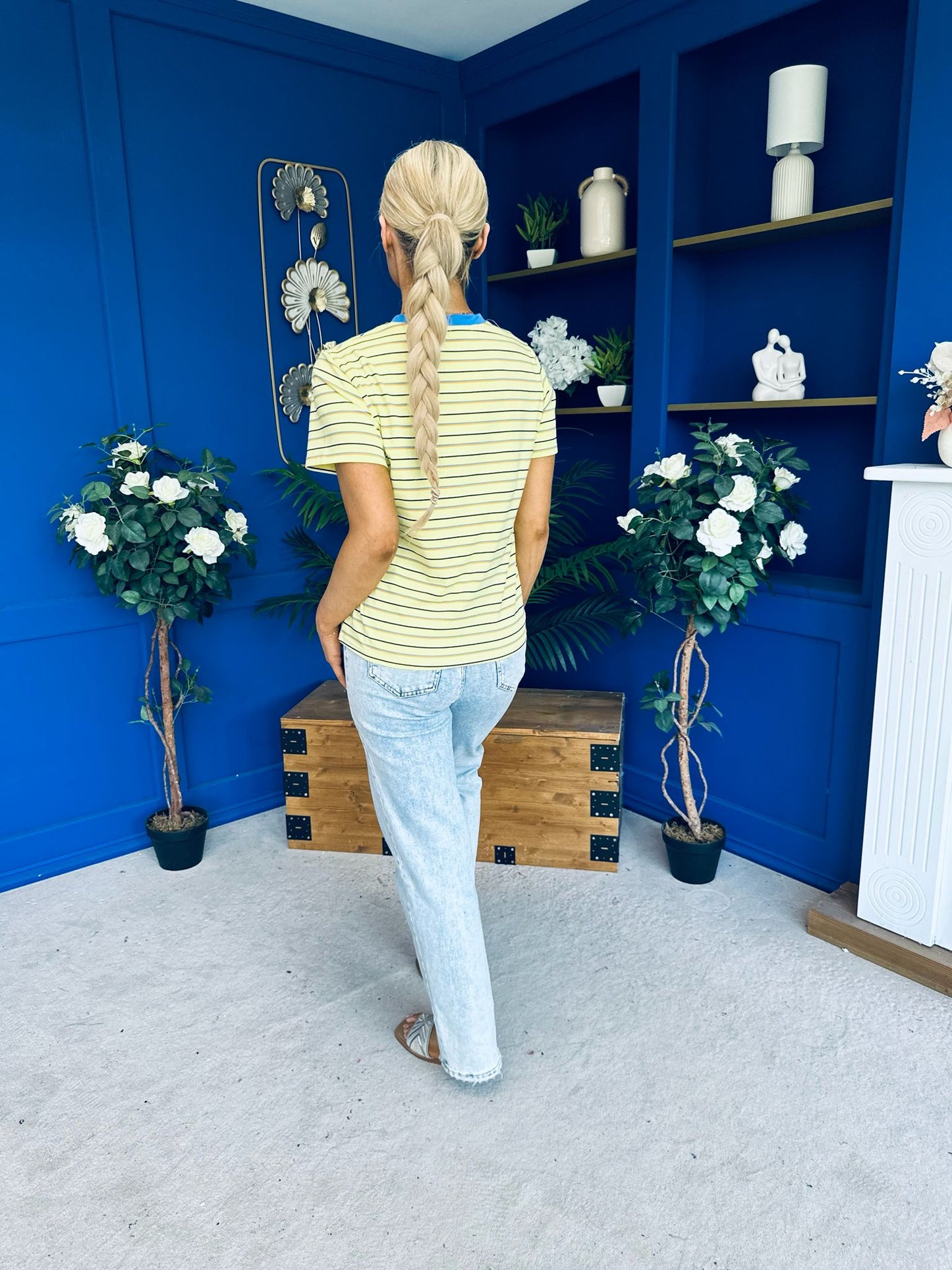 Poppi Casual Striped T-Shirt Yellow