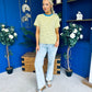 Poppi Casual Striped T-Shirt Yellow