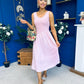 Amanda Detailed Midi Dress Baby Pink