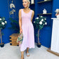 Amanda Detailed Midi Dress Baby Pink