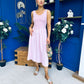 Amanda Detailed Midi Dress Baby Pink