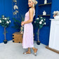 Amanda Detailed Midi Dress Baby Pink