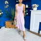 Amanda Detailed Midi Dress Baby Pink