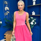 Amanda Detailed Midi Dress Coral
