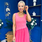 Amanda Detailed Midi Dress Coral