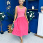 Amanda Detailed Midi Dress Coral