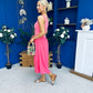 Amanda Detailed Midi Dress Coral