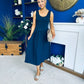 Amanda Detailed Midi Dress Navy