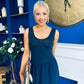 Amanda Detailed Midi Dress Navy