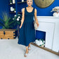 Amanda Detailed Midi Dress Navy