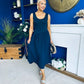 Amanda Detailed Midi Dress Navy