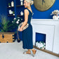 Amanda Detailed Midi Dress Navy