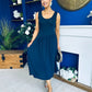 Amanda Detailed Midi Dress Navy