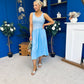 Amanda Detailed Midi Dress Sky Blue