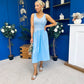 Amanda Detailed Midi Dress Sky Blue