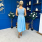 Amanda Detailed Midi Dress Sky Blue