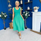 Amanda Detailed Midi Dress Emerald