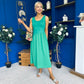 Amanda Detailed Midi Dress Emerald