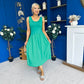 Amanda Detailed Midi Dress Emerald