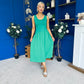 Amanda Detailed Midi Dress Emerald