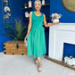 Amanda Detailed Midi Dress Emerald