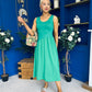 Amanda Detailed Midi Dress Emerald