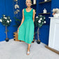 Amanda Detailed Midi Dress Emerald