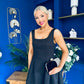 Miranda Square Neck Detailed Midi Dress Black