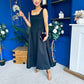 Miranda Square Neck Detailed Midi Dress Black