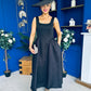 Miranda Square Neck Detailed Midi Dress Black
