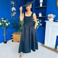 Miranda Square Neck Detailed Midi Dress Black