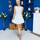 Eilish Bow Detail Mini Dress Polka Cream