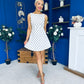 Eilish Bow Detail Mini Dress Polka Cream