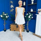 Eilish Bow Detail Mini Dress Polka Cream