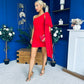 Hollie One Shoulder Drape Detail Mini Dress Red