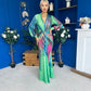 River Plunge Neck Maxi Dress Green