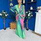 River Plunge Neck Maxi Dress Green