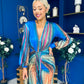 River Plunge Neck Maxi Dress Blue