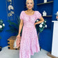 Blaine Detailed Bardot Midi Dress Polka Pink