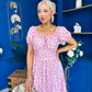Blaine Detailed Bardot Midi Dress Polka Pink