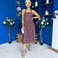 Adison Halterneck Midi Dress Cream Polka Coco