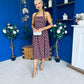 Adison Halterneck Midi Dress Cream Polka Coco